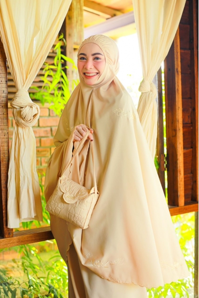 Telekung Travel Sulam Nude